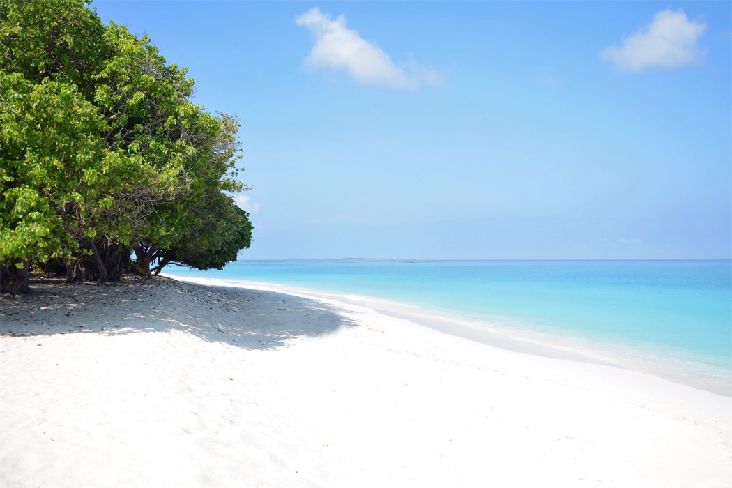 White sand beach on Utheem island, Haa Alifu